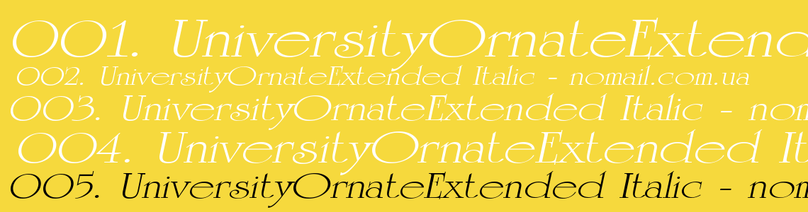 Шрифт UniversityOrnateExtended Italic