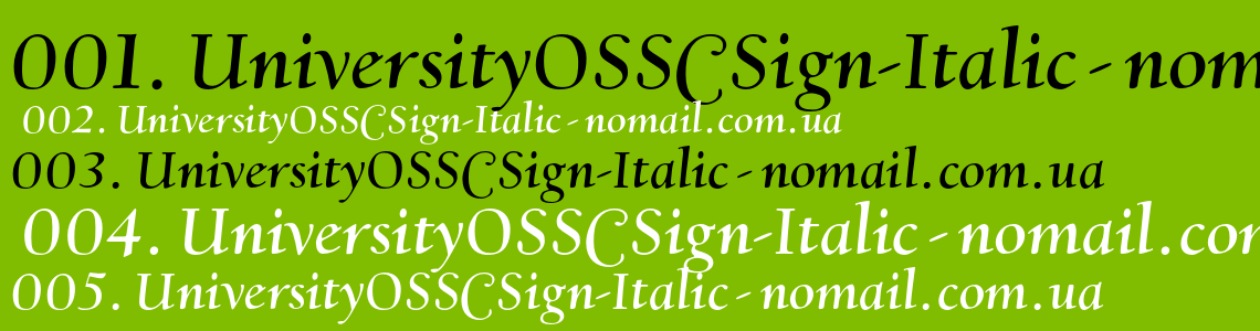 Шрифт UniversityOSSCSign-Italic