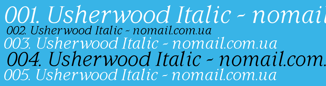 Шрифт Usherwood Italic