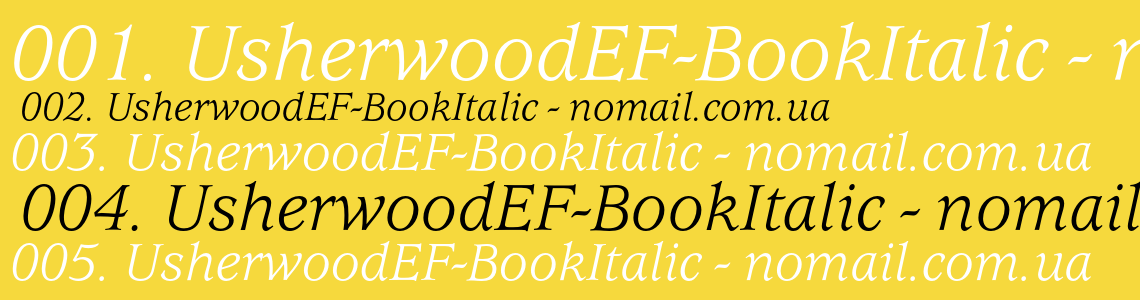 Шрифт UsherwoodEF-BookItalic