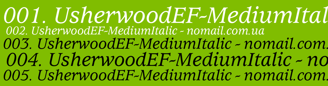 Шрифт UsherwoodEF-MediumItalic