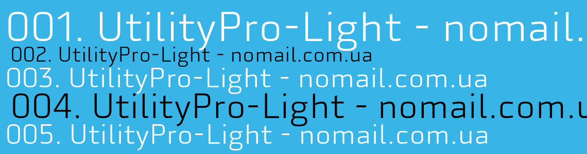 Шрифт UtilityPro-Light
