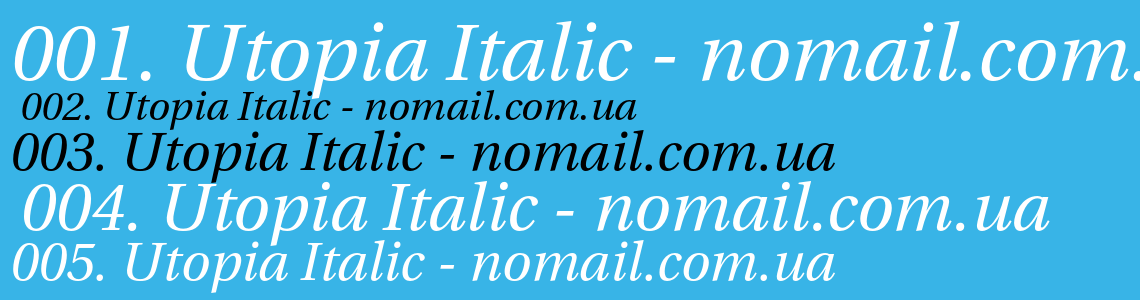 Шрифт Utopia Italic