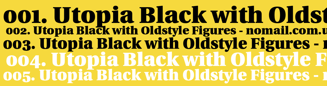 Шрифт Utopia Black with Oldstyle Figures