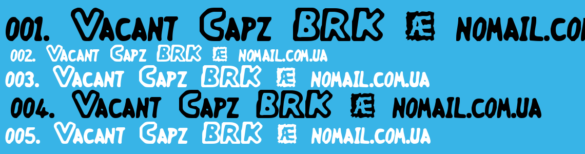 Шрифт Vacant Capz BRK