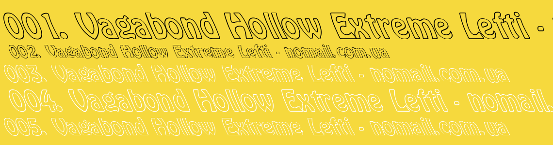 Шрифт Vagabond Hollow Extreme Lefti
