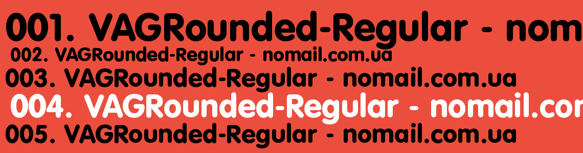 Шрифт VAGRounded-Regular