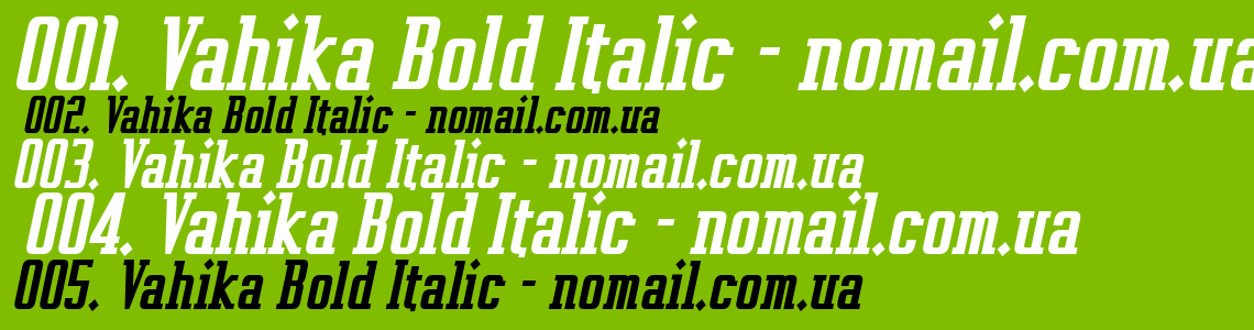 Шрифт Vahika Bold Italic