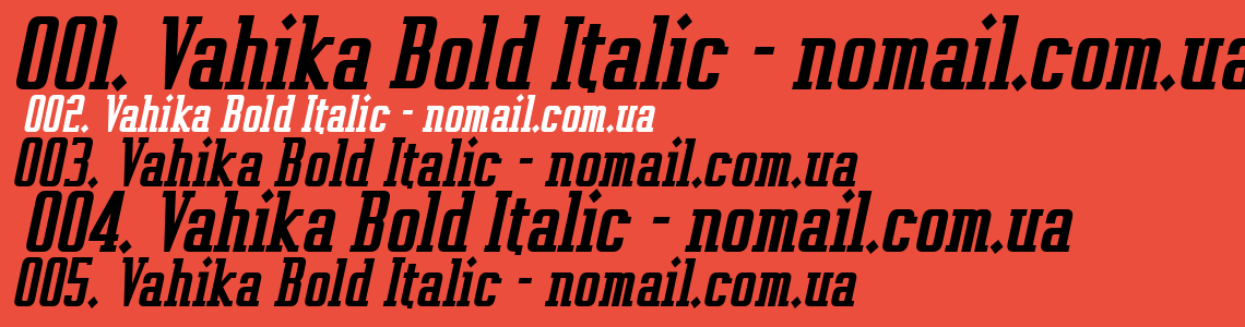 Шрифт Vahika Bold Italic