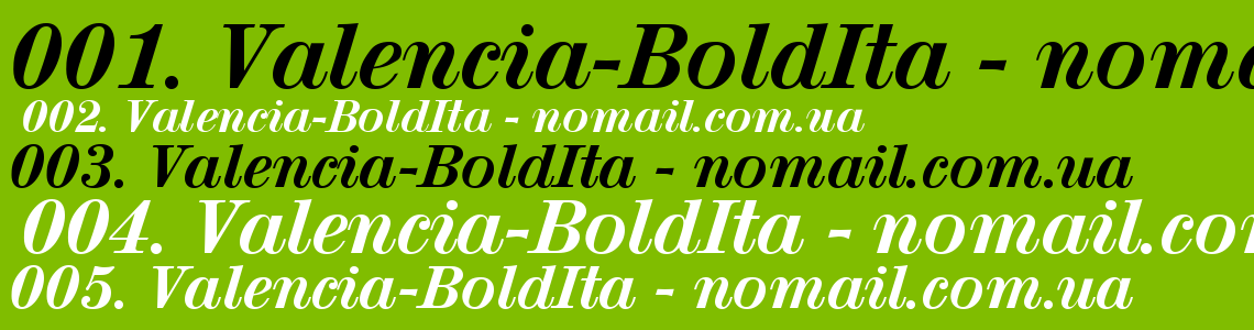 Шрифт Valencia-BoldIta