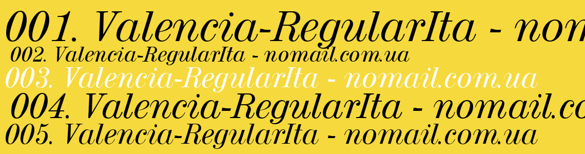 Шрифт Valencia-RegularIta