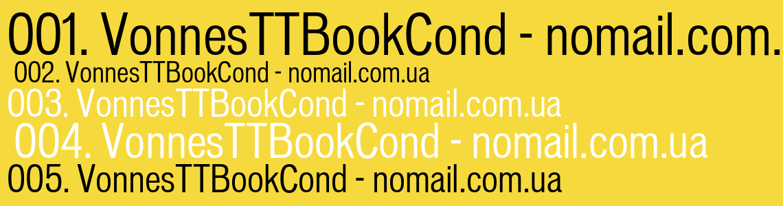 Шрифт VonnesTTBookCond