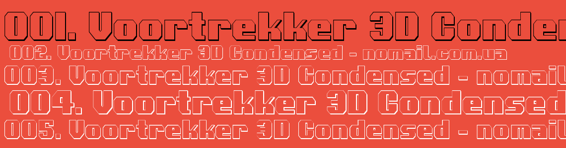 Шрифт Voortrekker 3D Condensed