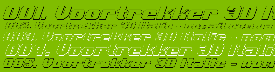 Шрифт Voortrekker 3D Italic