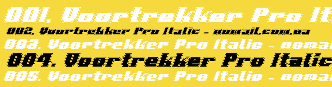 Шрифт Voortrekker Pro Italic