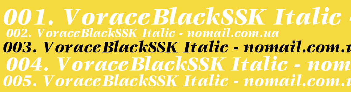 Шрифт VoraceBlackSSK Italic