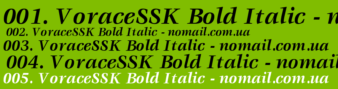 Шрифт VoraceSSK Bold Italic