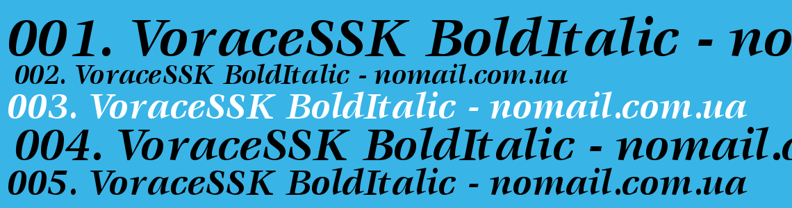 Шрифт VoraceSSK BoldItalic