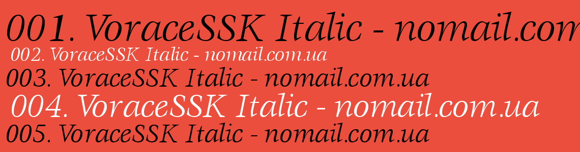 Шрифт VoraceSSK Italic