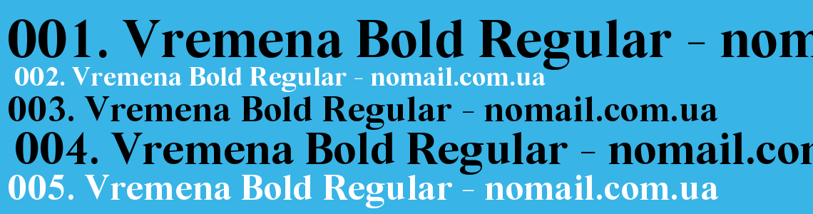 Шрифт Vremena Bold Regular