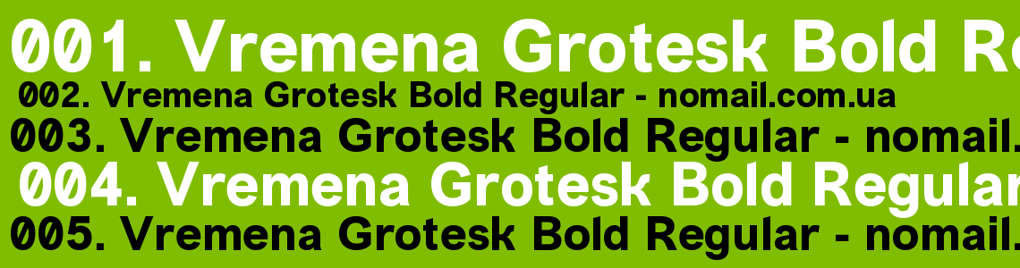 Шрифт Vremena Grotesk Bold Regular