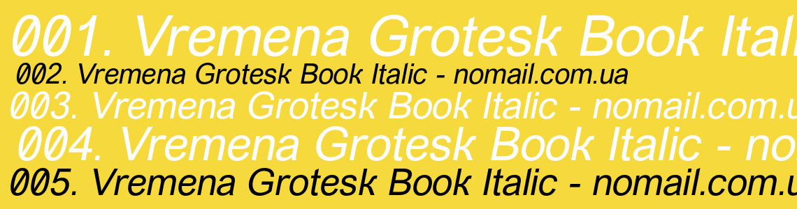 Шрифт Vremena Grotesk Book Italic