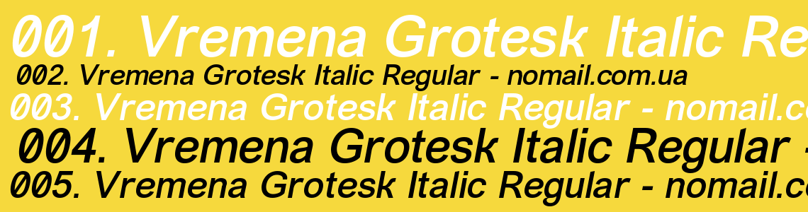 Шрифт Vremena Grotesk Italic Regular