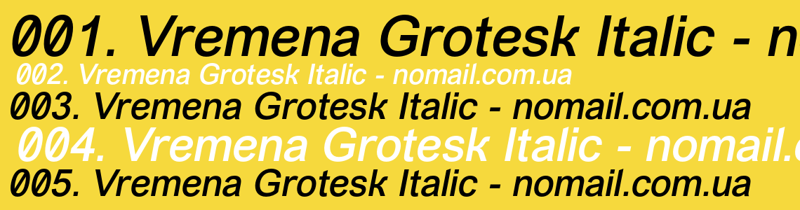 Шрифт Vremena Grotesk Italic