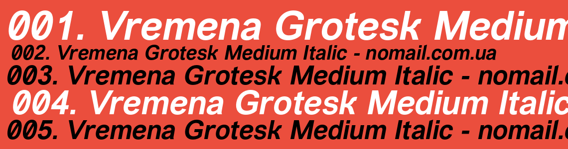 Шрифт Vremena Grotesk Medium Italic