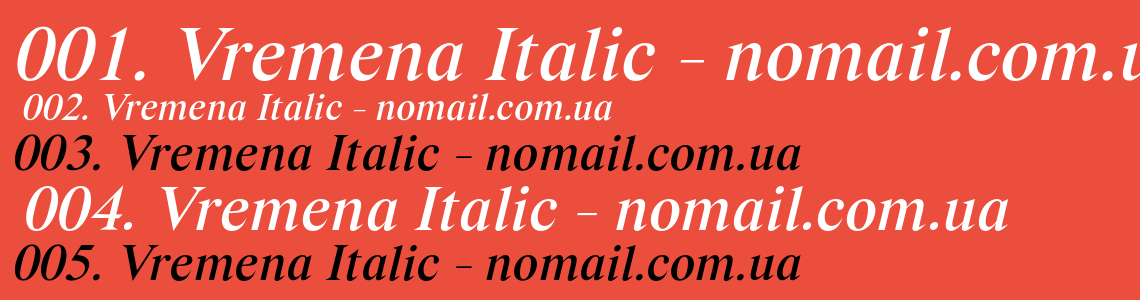 Шрифт Vremena Italic