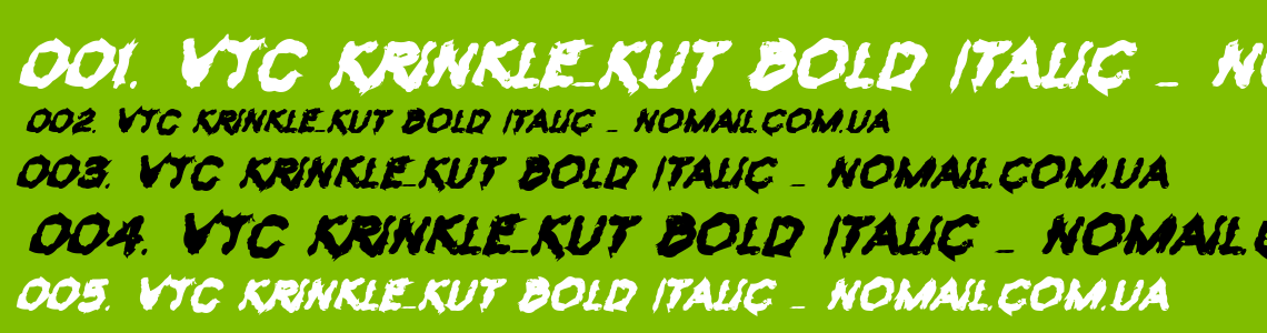 Шрифт VTC Krinkle-Kut Bold Italic