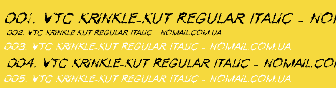 Шрифт VTC Krinkle-Kut Regular Italic