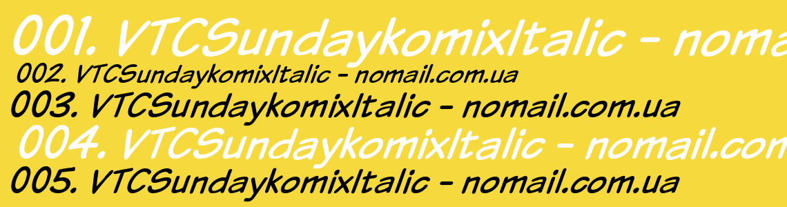 Шрифт VTCSundaykomixItalic