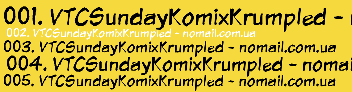 Шрифт VTCSundayKomixKrumpled