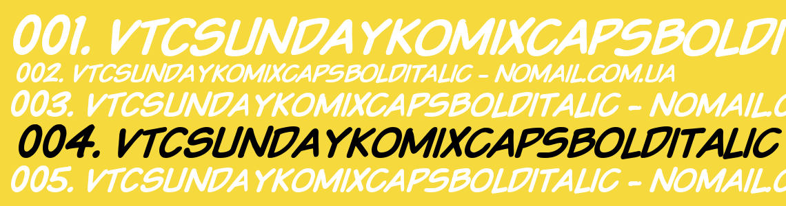 Шрифт VTCSundaykomixcapsboldItalic