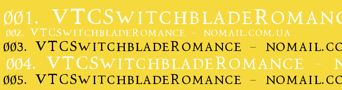 Шрифт VTCSwitchbladeRomance