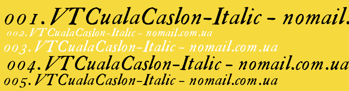 Шрифт VTCualaCaslon-Italic