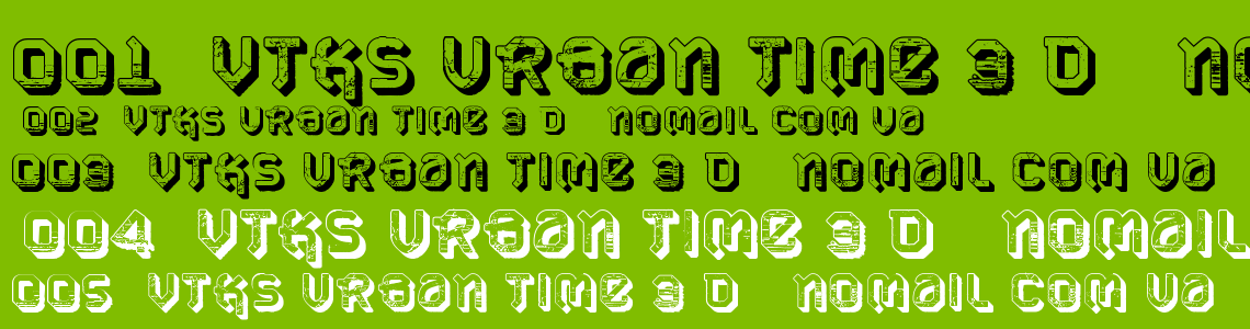 Шрифт VTKS URBAN TIME 3 d