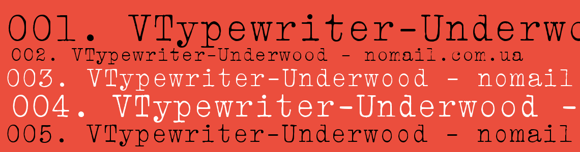 Шрифт VTypewriter-Underwood