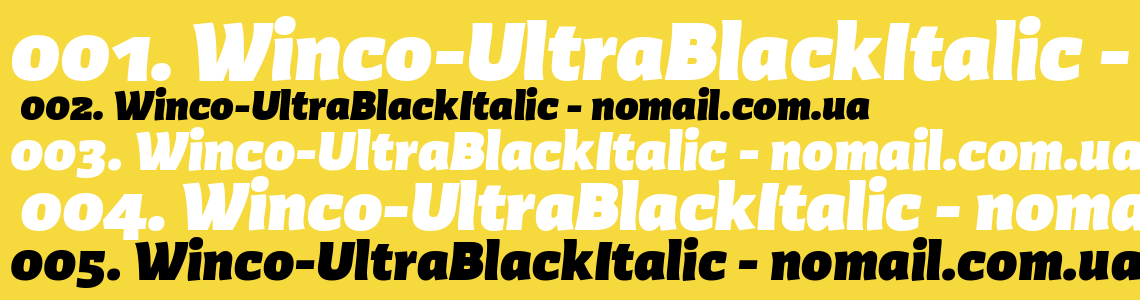 Шрифт Winco-UltraBlackItalic