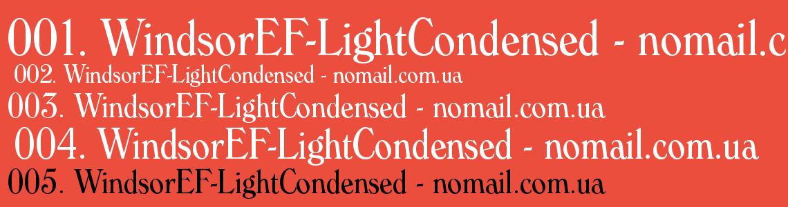 Шрифт WindsorEF-LightCondensed