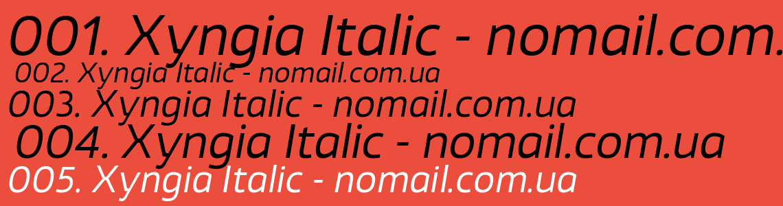 Шрифт Xyngia Italic