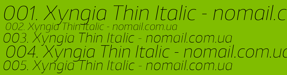 Шрифт Xyngia Thin Italic