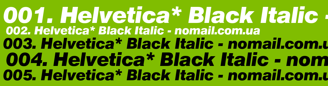 Шрифт Helvetica* Black Italic