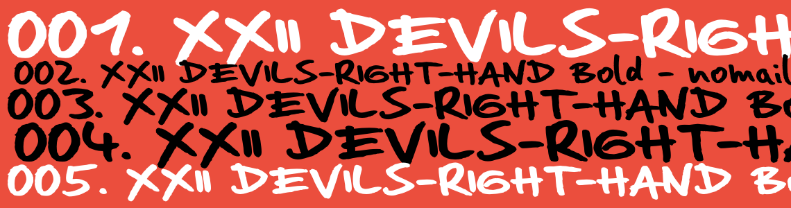 Шрифт XXII DEVILS-RIGHT-HAND Bold