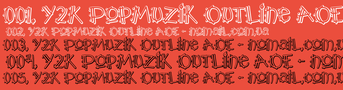Шрифт Y2K PopMuzik Outline AOE