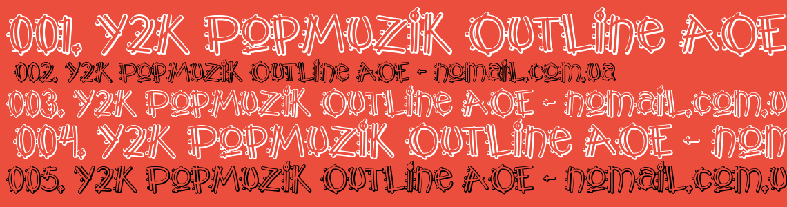 Шрифт Y2K PopMuzik Outline AOE