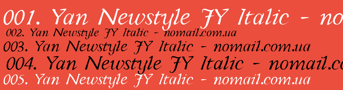 Шрифт Yan Newstyle JY Italic