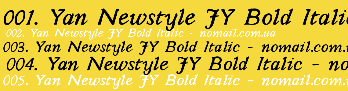 Шрифт Yan Newstyle JY Bold Italic
