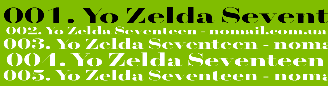 Шрифт Yo Zelda Seventeen